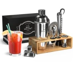 Cocktail Set Met Bamboe Standaard - BarDeluxe® - 13-Delige Cocktailset - Inclusief Receptenboek & WhiskeyStones - Inclusief Luxe Cadeauverpakking -Kookgerei Koning Verkoop 1200x1032 19
