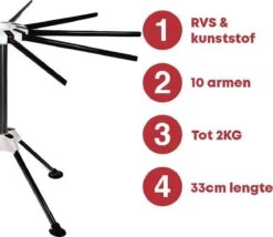 YUGN Pasta Droogrek RVS En Pastarek Inklapbaar - Pasta Droger Voor Oa Spaghetti En Is Vaatwasserbestendig - Met Gratis E-Book - Ruim 10 Armen Van 19 Cm En Hoogte Van 32cm - Cadeau Tip 20 YUGN Pasta Droogrek RVS En Pastarek Inklapbaar - Pasta Droger Voor Oa Spaghetti En Is Vaatwasserbestendig - Met Gratis E-Book - Ruim 10 Armen Van 19 Cm En Hoogte Van 32cm - Cadeau Tip -Kookgerei Koning Verkoop 1200x1042 7