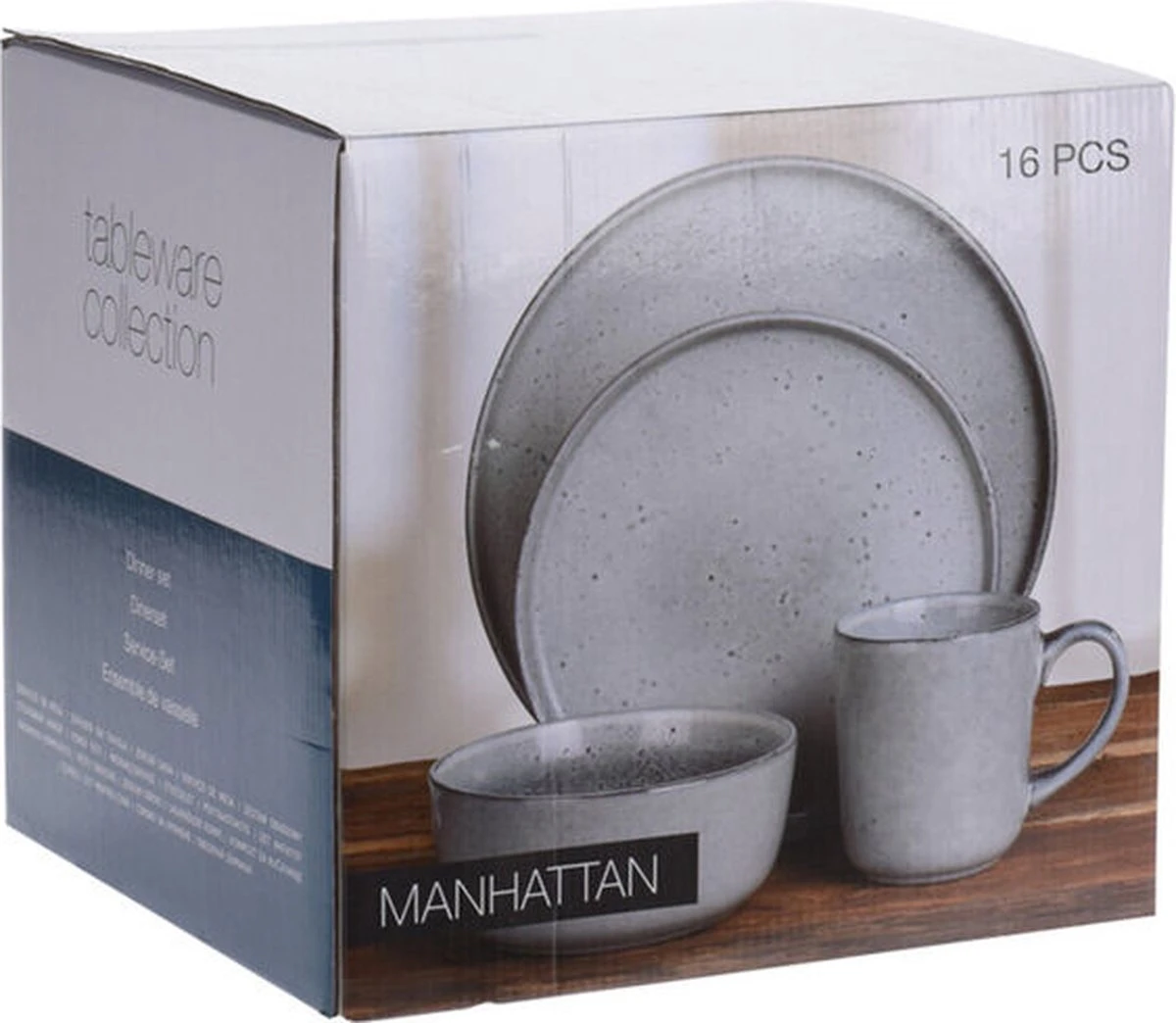 Excellent Serviesset - Servies - 16 Stuks - Aardewerk - Grijs 7 Excellent Serviesset - Servies - 16 Stuks - Aardewerk - Grijs - Afbeelding 7