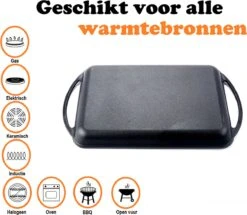 Kicinn Grillplaat - Gietijzer - Geëmailleerd - Incl. Accessoires - Ø 33 X 21.8 Cm (LxB) -Kookgerei Koning Verkoop 1200x1045 10