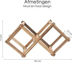Merkloos Wijnrek 4 Flessen - Hout - Wijnflessenhouder - Wijnrek Hout - Inklapbaar - Houten Wijnrek - Wijnkast - Flessenrek - Wijnrekken - Wijnfleshouder -Kookgerei Koning Verkoop 1200x1046 10