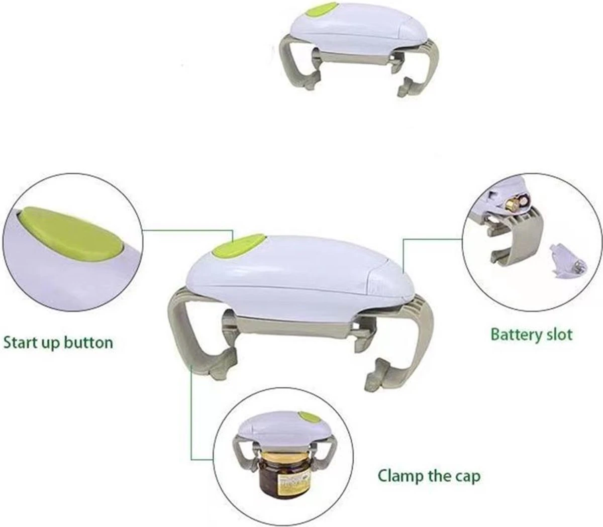 Pop It Elektrische Blikopener – Anti Slip Potopener - Automatisch – Potten Opener - Electrisch En Antislip 5 Pop It Elektrische Blikopener – Anti Slip Potopener - Automatisch – Potten Opener - Electrisch En Antislip - Afbeelding 5