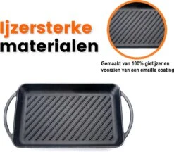 Kicinn Grillplaat - Gietijzer - Geëmailleerd - Incl. Accessoires - Ø 33 X 21.8 Cm (LxB) -Kookgerei Koning Verkoop 1200x1050 15