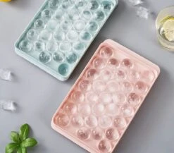 Ronde Ijsblokjesvorm Met Deksel - 2 Stuks - 66 Perfect Ronde Mini Ijsblokjes - Roze - ø 1,5cm - Stofvrij - Plooibaar - Bioplastic - Ice Cube - Makkelijk Te Vullen - Zonder Morsen -Kookgerei Koning Verkoop 1200x1052 5