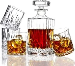 Whiskey Karaf Met Glazen Set Van 5| 0.9L Whisky Glazen Set