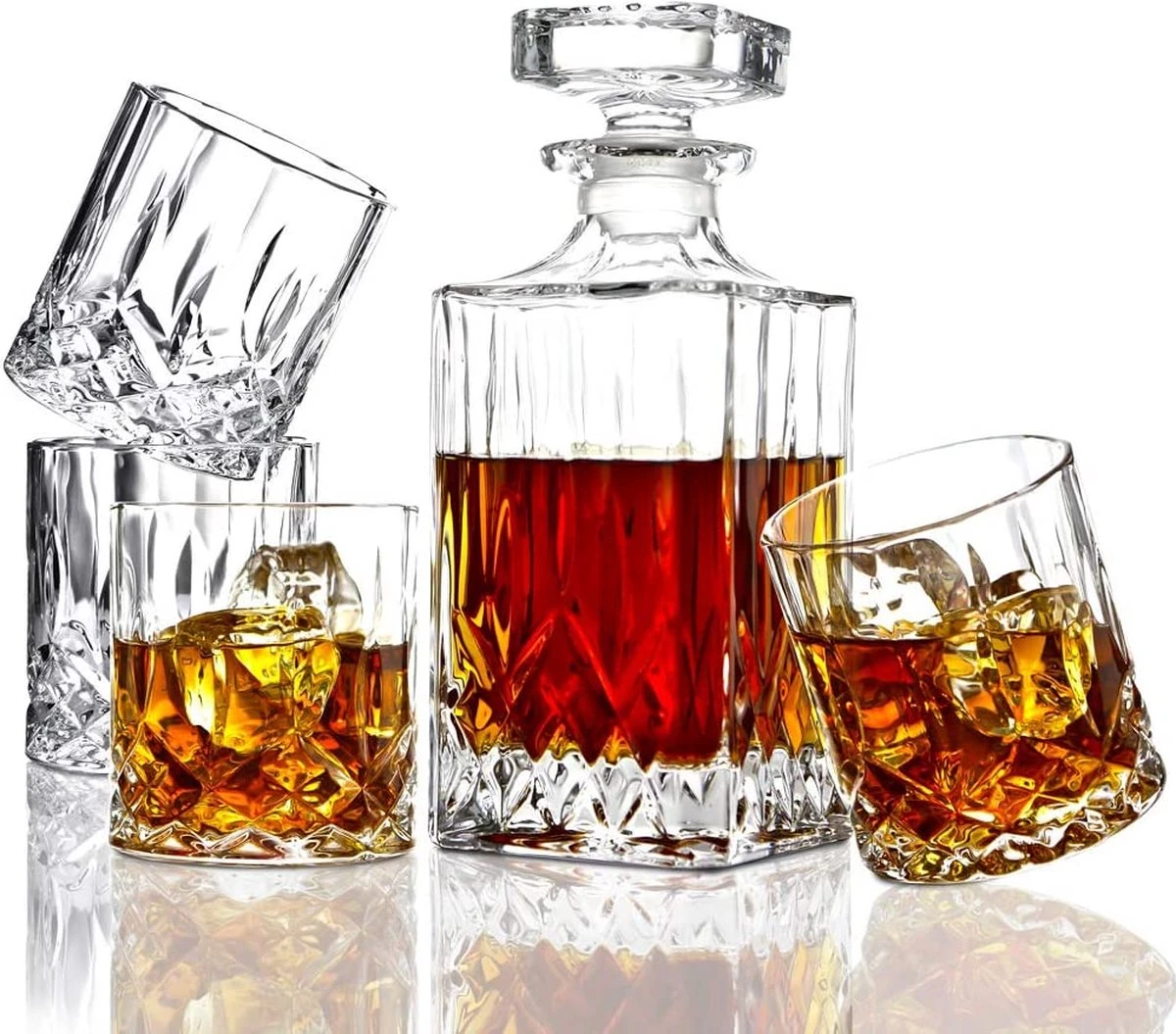 Whiskey Karaf Met Glazen Set Van 5| 0.9L Whisky Glazen Set 1 Whiskey Karaf Met Glazen Set Van 5| 0.9L Whisky Glazen Set