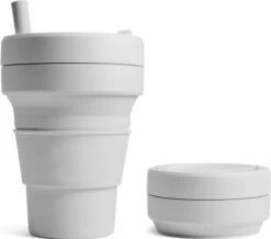 Koffiebeker - Reisbeker - Siliconen Beker - Opvouwbaar - Zwart - Drinkbeker - To Go -Kookgerei Koning Verkoop 1200x1059