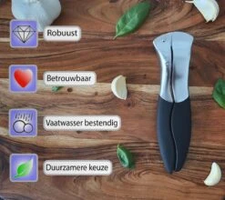 Knoflookpers - Ergonomisch - RVS - Knoflookperser - Knoflook - Pers -Kookgerei Koning Verkoop 1200x1067 2