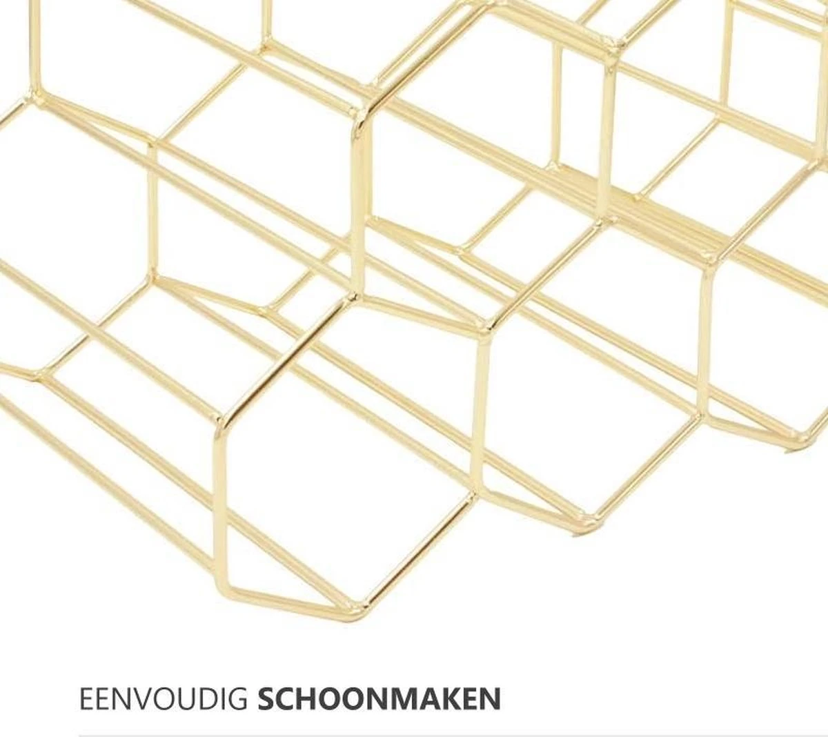 Wijnrek Hexagon 9 Flessen | Flessenrek | Wijn Accessoires | Wijnkast | Wijnrek Metaal | Wijnrekken | Wijnfleshouder | Wijnhouder | Goud 12 Wijnrek Hexagon 9 Flessen | Flessenrek | Wijn Accessoires | Wijnkast | Wijnrek Metaal | Wijnrekken | Wijnfleshouder | Wijnhouder | Goud - Afbeelding 12