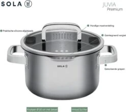 Sola Pannenset Juvia - 4 Delig - Ø 16,16,18,20 Cm - Zilver - RVS - Sandwichbodem -Kookgerei Koning Verkoop 1200x1069 4