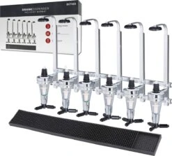 Drankdispenser Met Barmat - Mancave Decoratie - Bar Butler - Muurdispenser - 6 Flessen