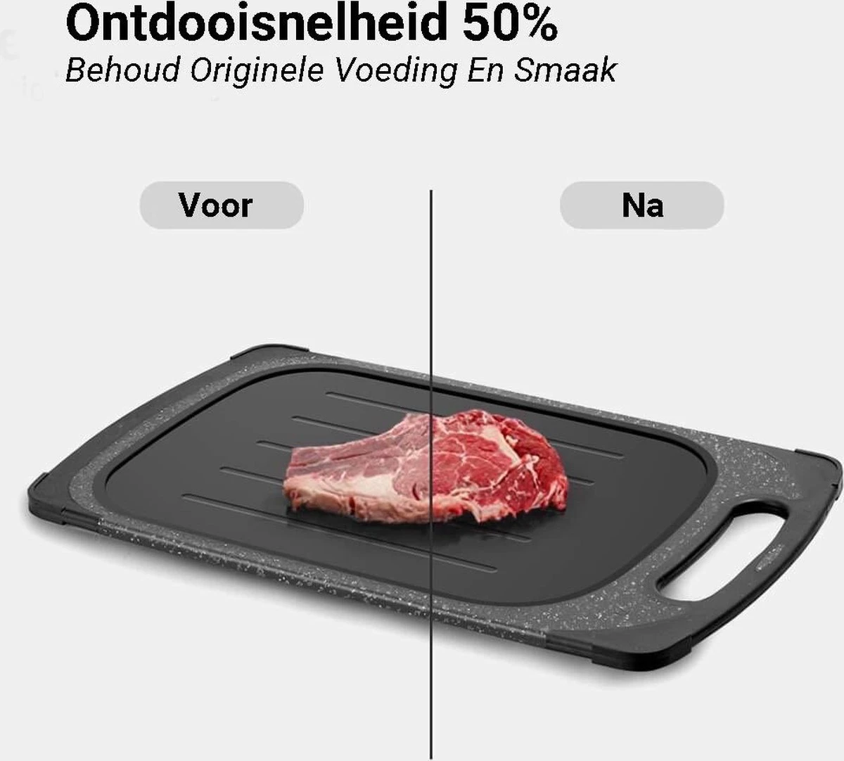 KC Merials Snijplank & Ontdooiplaat 2 In 1- Multifunctionele Snijplank - Kunststof Snijplanken - 2 Tot 10 Keer Sneller Vlees Ontdooien - Hygiënisch, Veilig & Duurzaam. 10 KC Merials Snijplank & Ontdooiplaat 2 In 1- Multifunctionele Snijplank - Kunststof Snijplanken - 2 Tot 10 Keer Sneller Vlees Ontdooien - Hygiënisch, Veilig & Duurzaam. - Afbeelding 10