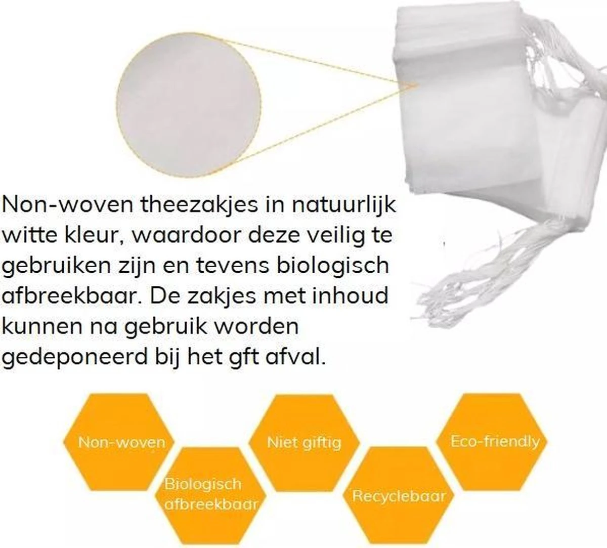 Lege Theezakjes Voor Losse Thee 200 Stuks 5 X 7 Cm - Biologisch Afbreekbaar En Recyclebaar 2 Lege Theezakjes Voor Losse Thee 200 Stuks 5 X 7 Cm - Biologisch Afbreekbaar En Recyclebaar - Afbeelding 2