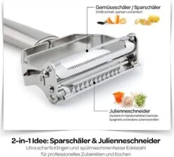 IGOODS Dunschiller Roestvrijstalen 2-in-1 Julienne Dunschiller Perfect Voor Wortel Aardappel Meloen Gadget Groente Fruit -Kookgerei Koning Verkoop 1200x1083 4
