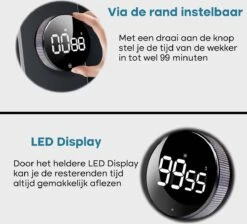Proudproducts Kookwekker – Keukenwekker – Digitale Kookwekker – Magnetisch – LED-display – Smart Timer – Optellen/Aftellen – Zwart -Kookgerei Koning Verkoop 1200x1086 9