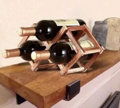 Merkloos Wijnrek 4 Flessen - Hout - Wijnflessenhouder - Wijnrek Hout - Inklapbaar - Houten Wijnrek - Wijnkast - Flessenrek - Wijnrekken - Wijnfleshouder -Kookgerei Koning Verkoop 1200x1088 17