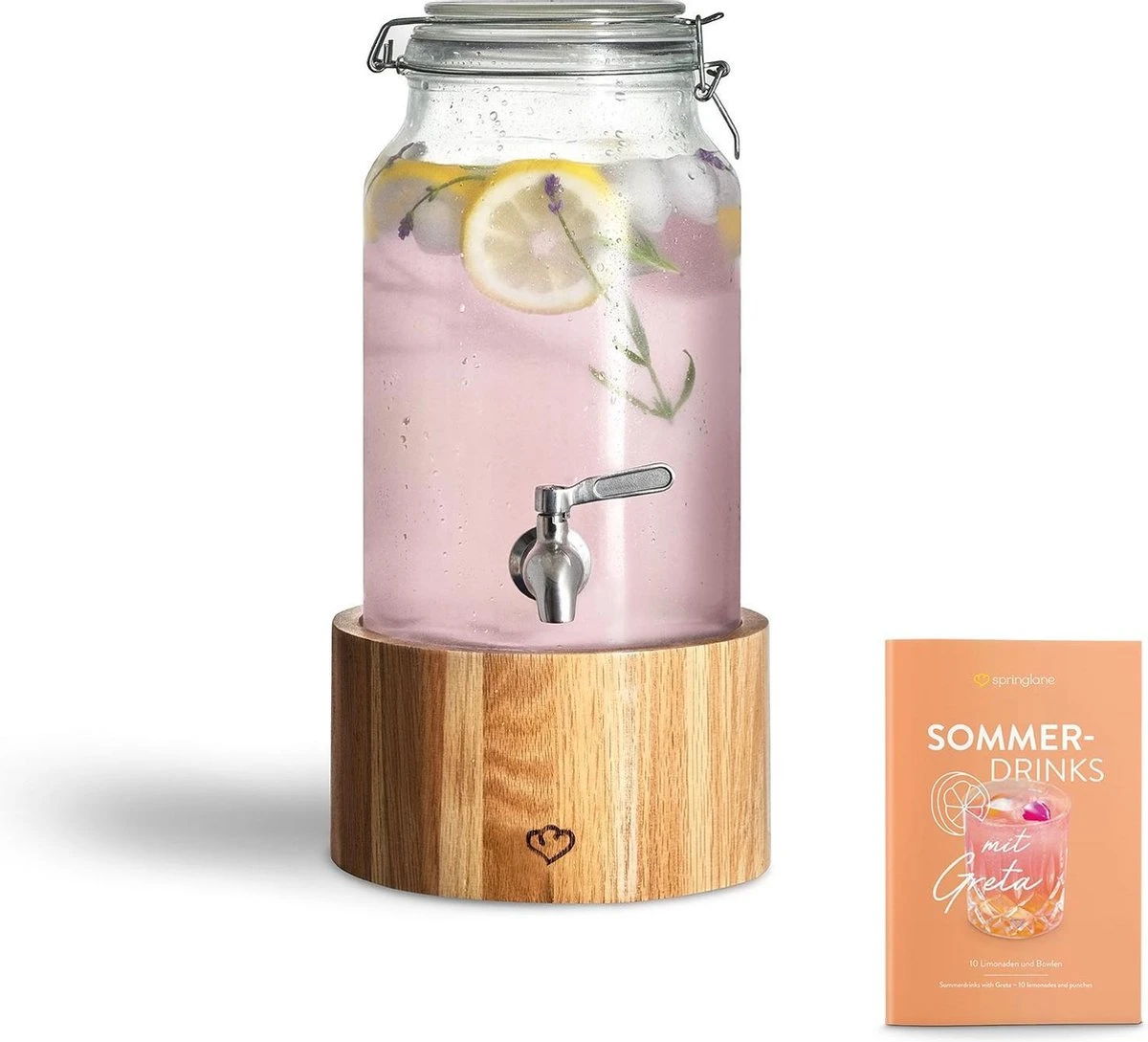 Springlane Glazen Drankdispenser Met Kraantje Greta 3,8L 1 Springlane Glazen Drankdispenser Met Kraantje Greta 3,8L