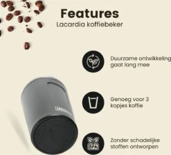 LaCardia Koffiebeker To Go Premium Zwart – Thermosbeker – Theebeker – 380ML – Herbruikbaar -Kookgerei Koning Verkoop 1200x1090 1