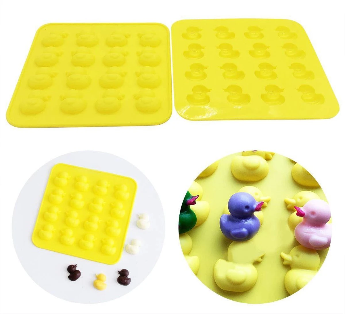 Merkloos Eendjes Vorm Voor Ijs - Chocolade - Zeep Of Krijg - Ducky Geel - Mal - Holy Moldy 2 Merkloos Eendjes Vorm Voor Ijs - Chocolade - Zeep Of Krijg - Ducky Geel - Mal - Holy Moldy - Afbeelding 2