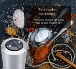 KROMS Peper En Zoutmolen Set - Peper En Zoutmolen Set Elektrisch -2 In 1 - Instelbare Maalgraad - Pepermolen - Zoutmolen - Peper En Zoutmolen Elektrisch -Kookgerei Koning Verkoop 1200x1094 5