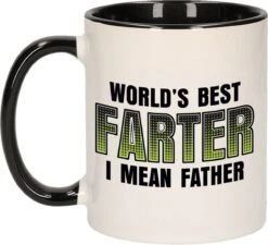 Worlds Best Farter Cadeau Beker / Mok - Zwart Met Wit - Papa / Verjaardag / Vaderdag