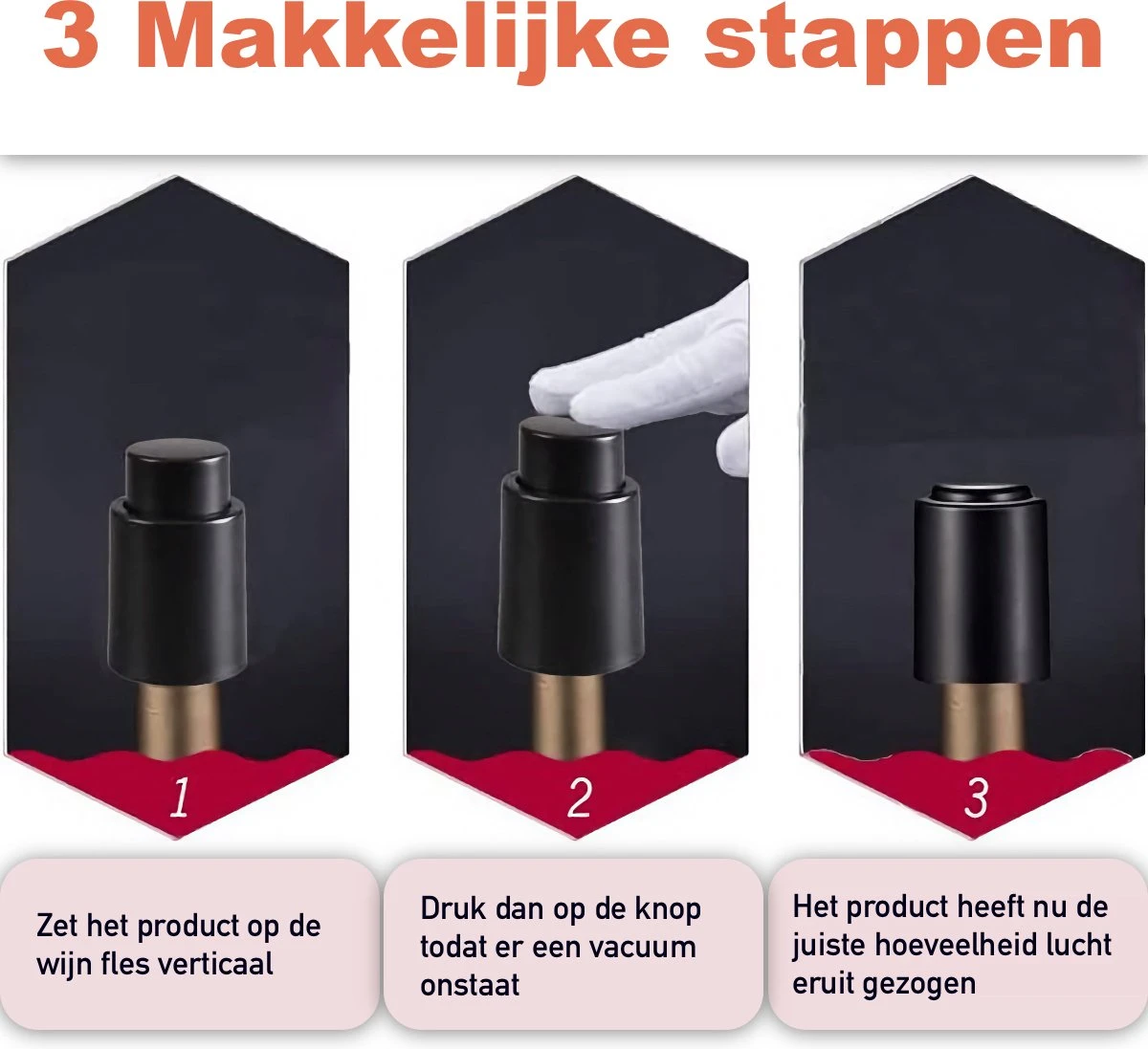 Vestifex® Wijn Vacuumpomp Met Datumschaal - Wijnstopper - Wijn Vacuüm Pomp - Champagne Stopper - Inclusief NL Handleiding 6 Vestifex® Wijn Vacuumpomp Met Datumschaal - Wijnstopper - Wijn Vacuüm Pomp - Champagne Stopper - Inclusief NL Handleiding - Afbeelding 6