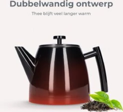 Vaja® Theepot Juliette Met Filter - Dubbelwandig -Theekan 1.0L - Glimmend Zwart 16 Vaja® Theepot Juliette Met Filter - Dubbelwandig -Theekan 1.0L - Glimmend Zwart -Kookgerei Koning Verkoop 1200x1099 3