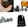9 Stuks Whisky Stenen Inclusief Opberghoes - Herbruikbare Ijsblokjes - Natuursteen - Koelsteen- Whiskey Stones - Ice Cubes - Cool Stones
