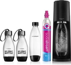 SodaStream TERRA Family Pack - Zwart - Incl 1L Fles, 2x My Only Bottle En Quick Connect Koolzuurcilinder