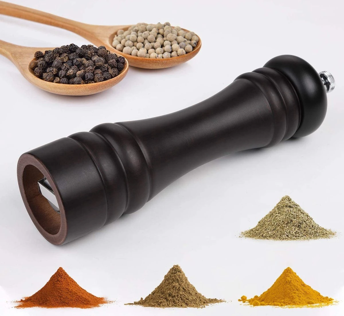 Shasim Volledige Set Zout En Pepermolen - 2 Stuks - Zwart 4 Shasim Volledige Set Zout En Pepermolen - 2 Stuks - Zwart - Afbeelding 4