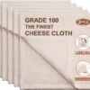 BOTC Kaasdoek - Passeerdoek - 95 X 90 Cm - 2 Stuks -zachte Neteldoek - Passeerdoek - 100% Linnen – Ongebleekt - Micromousseline