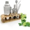 BELLAVITA Cocktail Set - 16-delig - 750ml - Cocktail Shaker - Cocktailset - Cocktailshaker - Bartender Set - Maatbeker - RVS - Bamboe