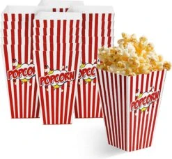 50 Duurzame Popcorn Bakjes (18x10cm) - Popcorn Zakjes Voor Filmavonden, Feestjes - Ook Geschickt Als Snoepbakje Of Feestzakje Voor Kinderen -Kookgerei Koning Verkoop 1200x1107 1