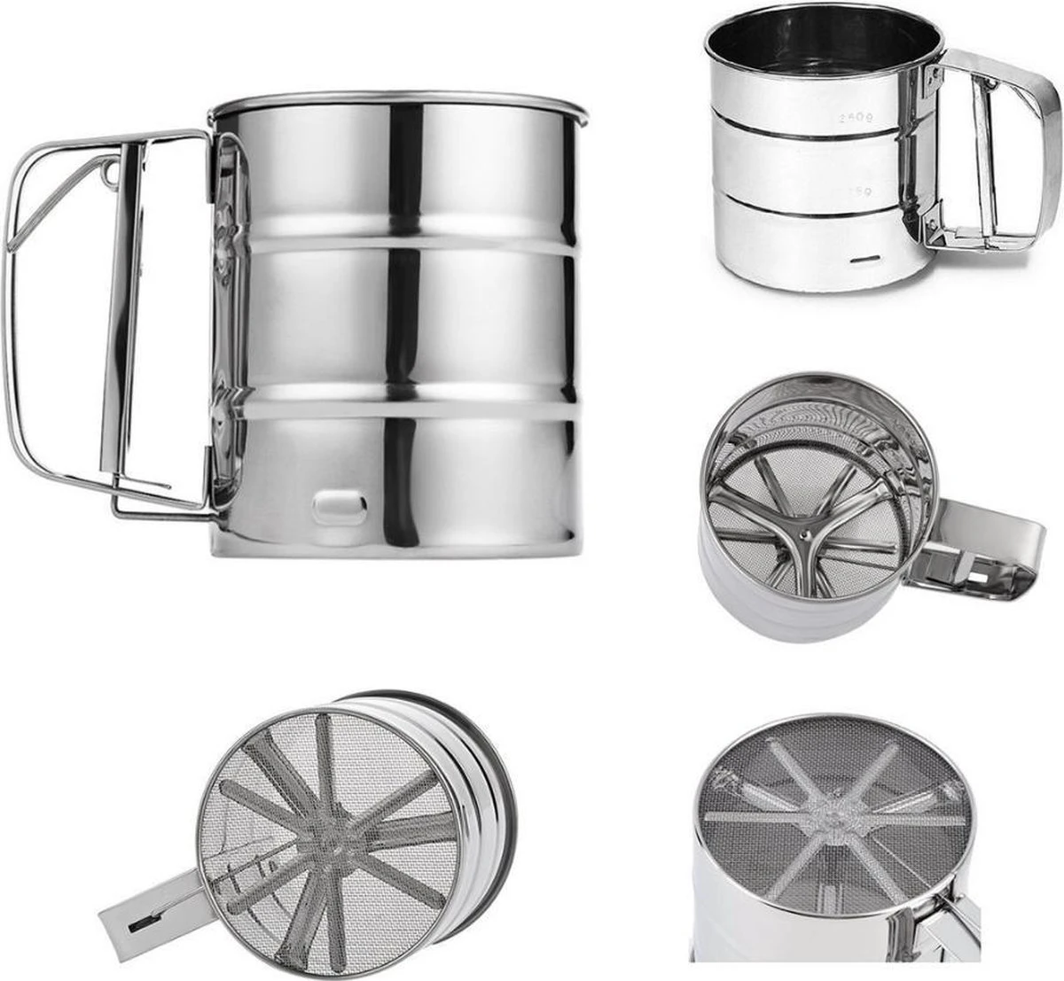 Professionele RVS Meelzeef - Bloemzeef - Poedersuikerzeef - Suikerzeef - Bakgerei - Stooier - Keuken Tafel -Roestvrij Staal - Draai Meel Zeef - Bloem Zeef - Poedersuiker Zeef - 7 Professionele RVS Meelzeef - Bloemzeef - Poedersuikerzeef - Suikerzeef - Bakgerei - Stooier - Keuken Tafel -Roestvrij Staal - Draai Meel Zeef - Bloem Zeef - Poedersuiker Zeef - - Afbeelding 7