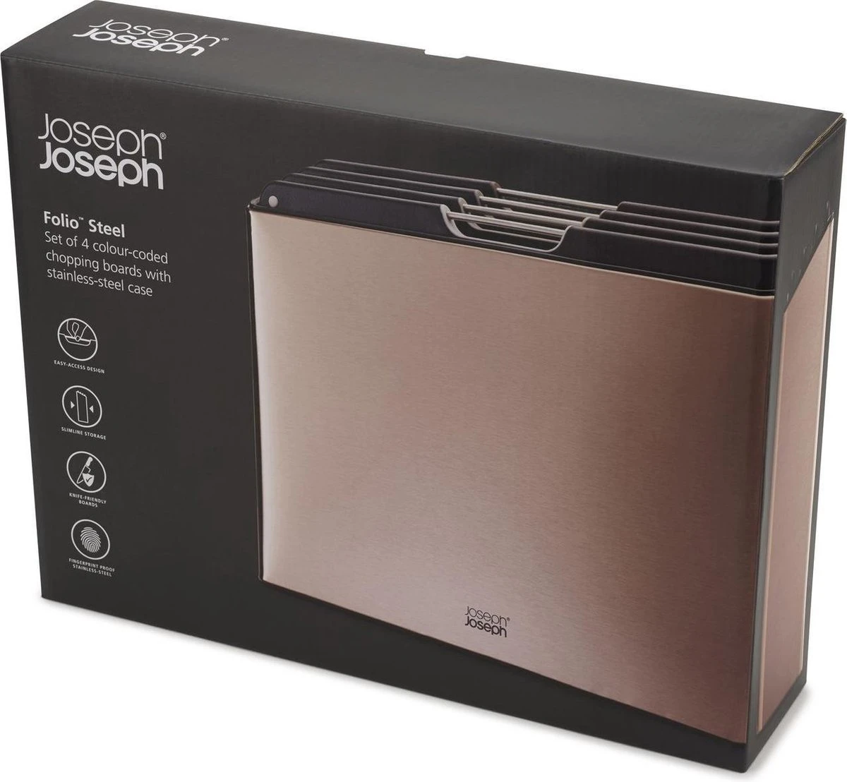 Joseph Joseph JosephJoseph - Folio - Steel - Snijplank - In Houder - Groot - Set Van 5 Stuks - Rose Goud 6 Joseph Joseph JosephJoseph - Folio - Steel - Snijplank - In Houder - Groot - Set Van 5 Stuks - Rose Goud - Afbeelding 6