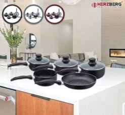 Herzberg HG-5003BK: 8 Pieces Marble Cookware Set - Black -Kookgerei Koning Verkoop 1200x1109 10