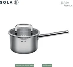 Sola Pannenset Juvia - 4 Delig - Ø 16,16,18,20 Cm - Zilver - RVS - Sandwichbodem -Kookgerei Koning Verkoop 1200x1110 9