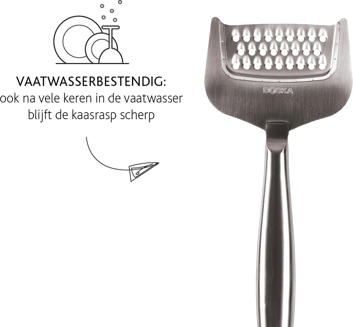 Boska Kaasrasp Copenhagen - Kaasrasp Harde Kaas - Kaasrasp Voor Oude Kaas - Vaatwasserbestendig - Multifunctionele Kaasrasp - RVS - 180 X 74x 20 Mm - Keukengerei - Keuken Accessoires - 10 Jaar Garantie 2 Boska Kaasrasp Copenhagen - Kaasrasp Harde Kaas - Kaasrasp Voor Oude Kaas - Vaatwasserbestendig - Multifunctionele Kaasrasp - RVS - 180 X 74x 20 Mm - Keukengerei - Keuken Accessoires - 10 Jaar Garantie - Afbeelding 2