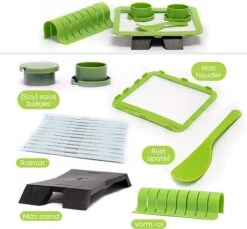 YUGN Sushi Set Sushi Kit Sushi Maker - 7 Delig Met Sushi Mat - Sushi Maken Met Heerlijke Sushi Recepten - Cadeau Tip