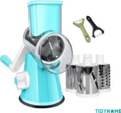 TidyHome Spiraalsnijder - Rasp - Kaasrasp - Groentesnijder - 2 Dunschillers - Kaasmolen - Courgettesnijder Voor Slierten - Mandoline - Keukensnijder - 3-in-1 Roterende Groentesnijder - Trommelrasp