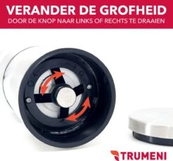 TRUMENI Dubbelzijdige Peper En Zoutmolen Set Inclusief Houder - Handmatige Pepermolen Met Instelbare Maalgraad - 2 Stuks Kruidenmolens -Kookgerei Koning Verkoop 1200x1114 9