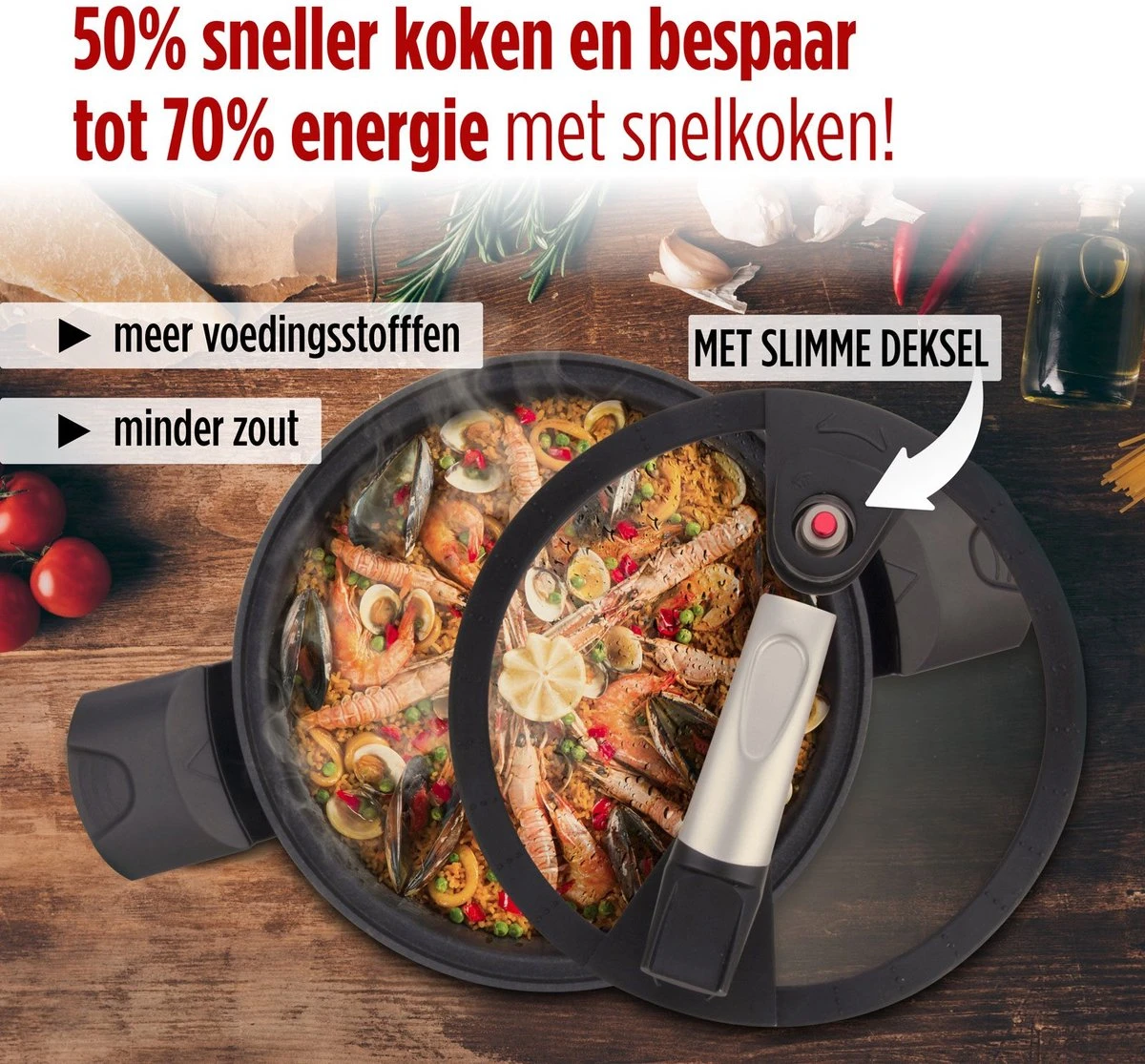 Rosmarino - Snelkookpan Met Glazen Deksel - Zwart - Ø24cm - 5 Liter - 100% PFAS & PFOA Vrij - Aluminium - Pressure Cooker - Non-stick Minerale Coating - Ergonomische Handgrepen - Geschikt Voor Alle Warmtebronnen 7 Rosmarino - Snelkookpan Met Glazen Deksel - Zwart - Ø24cm - 5 Liter - 100% PFAS & PFOA Vrij - Aluminium - Pressure Cooker - Non-stick Minerale Coating - Ergonomische Handgrepen - Geschikt Voor Alle Warmtebronnen - Afbeelding 7