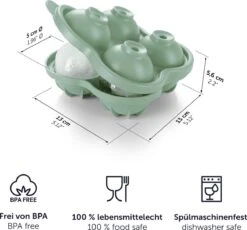 Blumtal Bollen IJsblokjesvorm - 2 X 4 IJsblokjes - Hoogwaardig Siliconen - 8 Stuks - 5 Cm - Olive - Groen / Mineral Red - Rood -Kookgerei Koning Verkoop 1200x1115 8