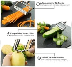 IGOODS Dunschiller Roestvrijstalen 2-in-1 Julienne Dunschiller Perfect Voor Wortel Aardappel Meloen Gadget Groente Fruit -Kookgerei Koning Verkoop 1200x1116 6