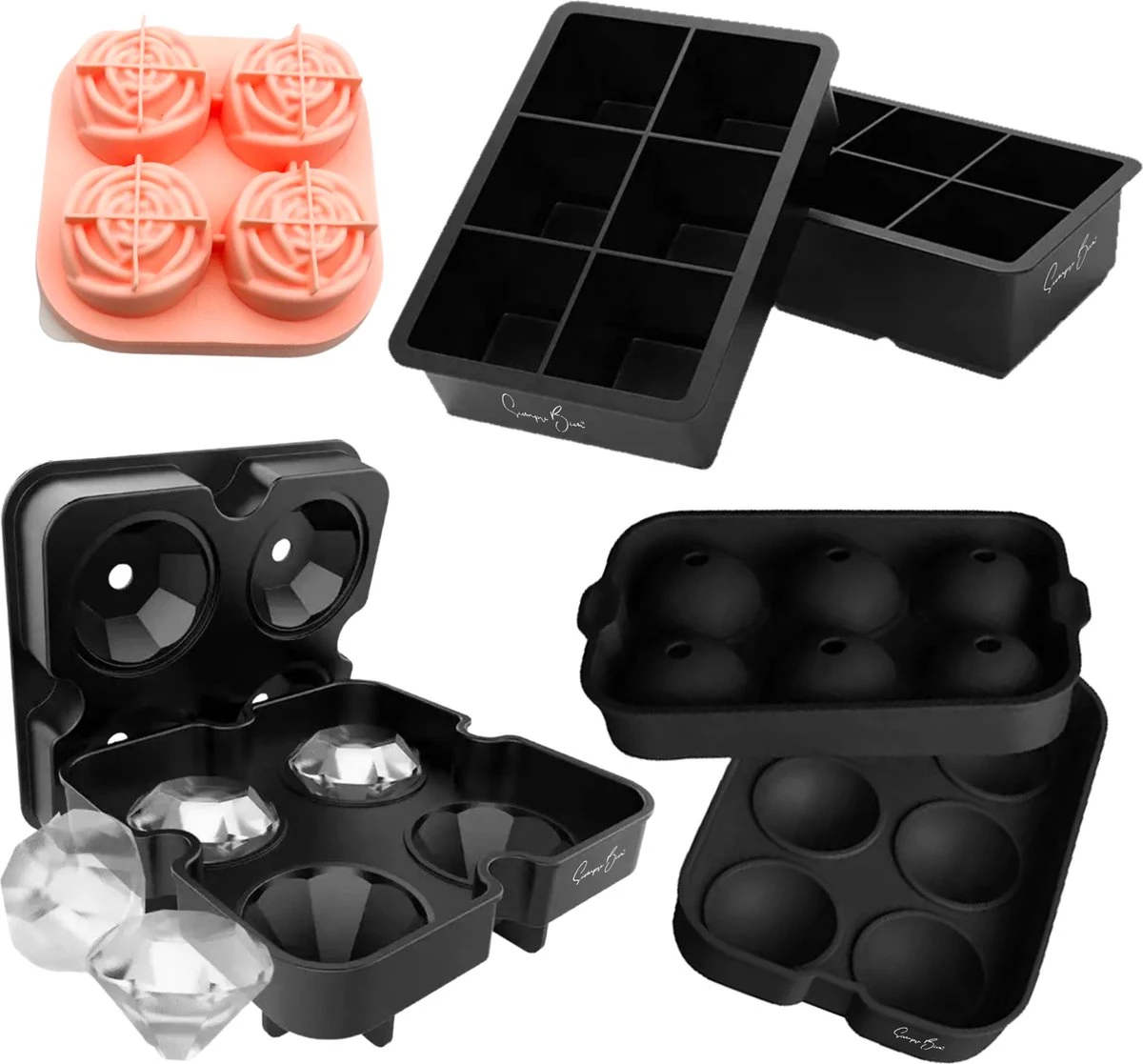 Siempre Bien Luxe Ijsblokvorm - Vierkant, Rond Diamant En Rozen - Decoratieve Ijsblokmaker - Kindervriendelijk - Cocktails - Inclusief Trechtertje 1 Siempre Bien Luxe Ijsblokvorm - Vierkant, Rond Diamant En Rozen - Decoratieve Ijsblokmaker - Kindervriendelijk - Cocktails - Inclusief Trechtertje