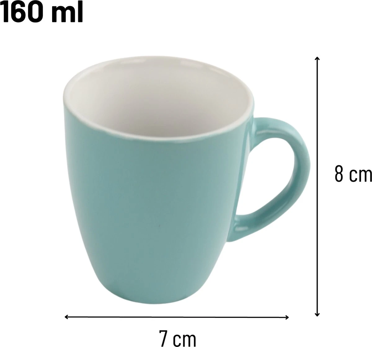 Orange85 Espresso Kopjes - Set Van 6 - Met Oor - 160ml - Meerdere Kleuren - Pastel - Aardewerk 6 Orange85 Espresso Kopjes - Set Van 6 - Met Oor - 160ml - Meerdere Kleuren - Pastel - Aardewerk - Afbeelding 6