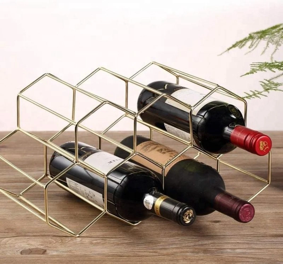 Wijnrek Hexagon 9 Flessen | Flessenrek | Wijn Accessoires | Wijnkast | Wijnrek Metaal | Wijnrekken | Wijnfleshouder | Wijnhouder | Goud 14 Wijnrek Hexagon 9 Flessen | Flessenrek | Wijn Accessoires | Wijnkast | Wijnrek Metaal | Wijnrekken | Wijnfleshouder | Wijnhouder | Goud - Afbeelding 14