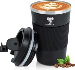 Elephant & Co Dubbelwandige Reisbeker - Koffie To Go - Duurzaam - Herbruikbaar - 380ml -
