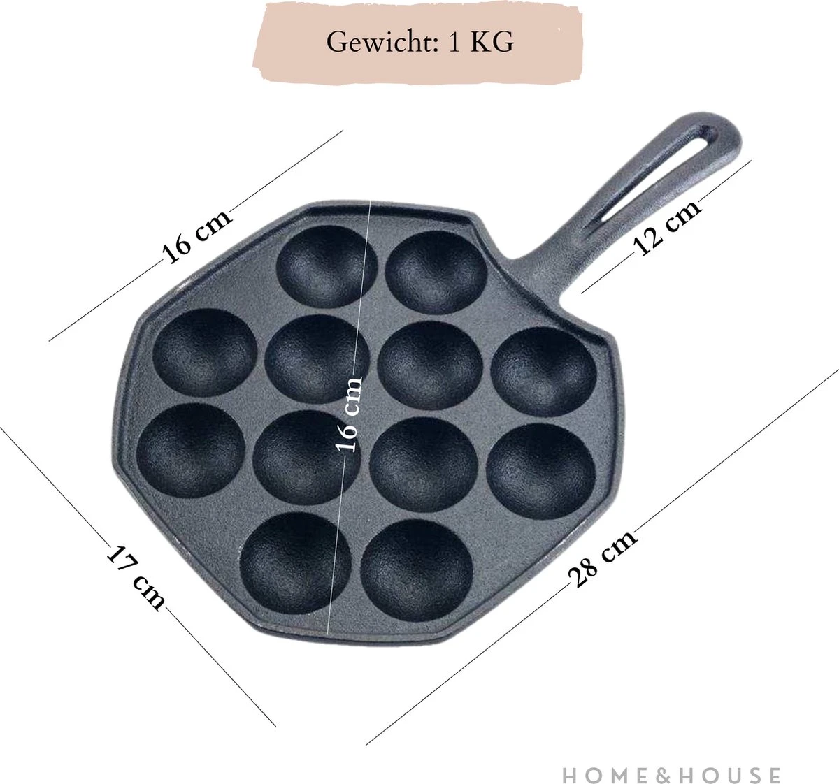 Home&House Poffertjespan Set - Zwart - Poffertjesmaker - Inductie - Gas - Poffertjes - Prik Vork - Kwast - Gietijzer - Poffertjesplaat - Poffertjespannen 3 Home&House Poffertjespan Set - Zwart - Poffertjesmaker - Inductie - Gas - Poffertjes - Prik Vork - Kwast - Gietijzer - Poffertjesplaat - Poffertjespannen - Afbeelding 3