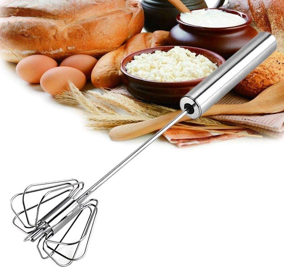 LOUZIR Semi Automatische Garde Van Roestvrij Staal - Beslag Klopper - Staafmixer - Mixer - Zilver 14 LOUZIR Semi Automatische Garde Van Roestvrij Staal - Beslag Klopper - Staafmixer - Mixer - Zilver - Afbeelding 14